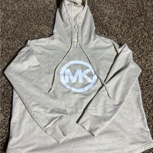 NEW Women’s Michael Kors Gold And White Accent Cream Sweatshirt Hoodie Pullover